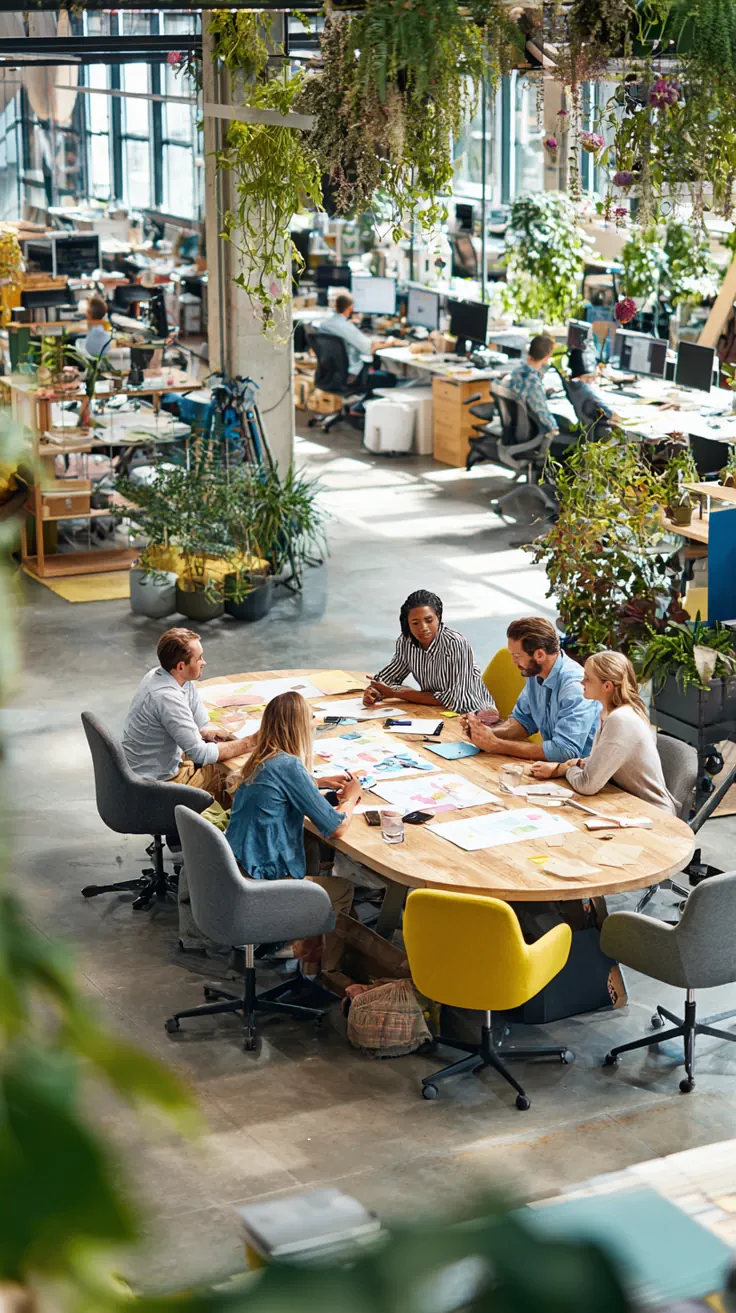 Dedicated business team at work